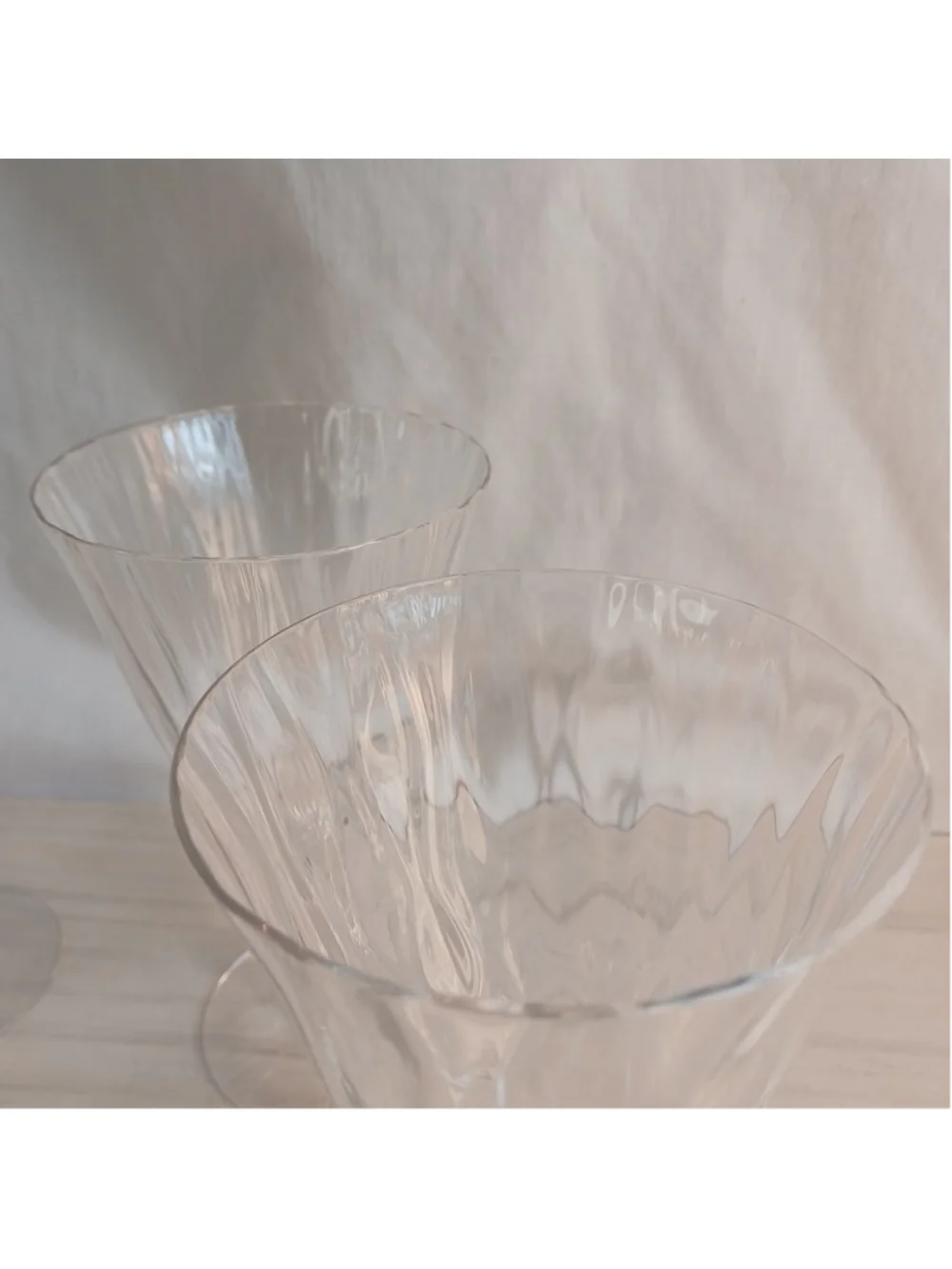 Set Of 4 VTG MCM Fostoria Niagara Low Water Goblet Optic Discontinued 1940-1965